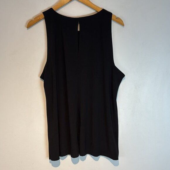 NWT CHAUS NY BLACK EMBELLISHED SILVER & PEARL BEADED SLEEVELESS BLOUSE TOP large - Picture 6 of 12